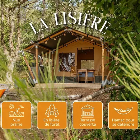 Lyxtält La Lisiere - Sejour Insolite En Pleine Nature - Vue Prairie - Literie De Gamme - Sdb Exterieure Avec Eau Chaude - Terrasse Couverte - 7min Du Lude Et Son Chateau - Ideal Couples Et Randonneurs La Chapelle-aux-Choux