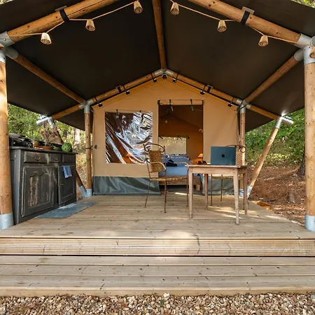 Lyxtält La Lisiere - Sejour Insolite En Pleine Nature - Vue Prairie - Literie De Gamme - Sdb Exterieure Avec Eau Chaude - Terrasse Couverte - 7min Du Lude Et Son Chateau - Ideal Couples Et Randonneurs La Chapelle-aux-Choux